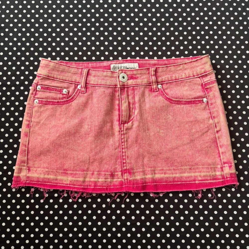 Pink Denim Mini Skirt